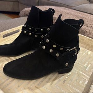 See By Chloe Black Ankle Boots with Studded Strap 6
